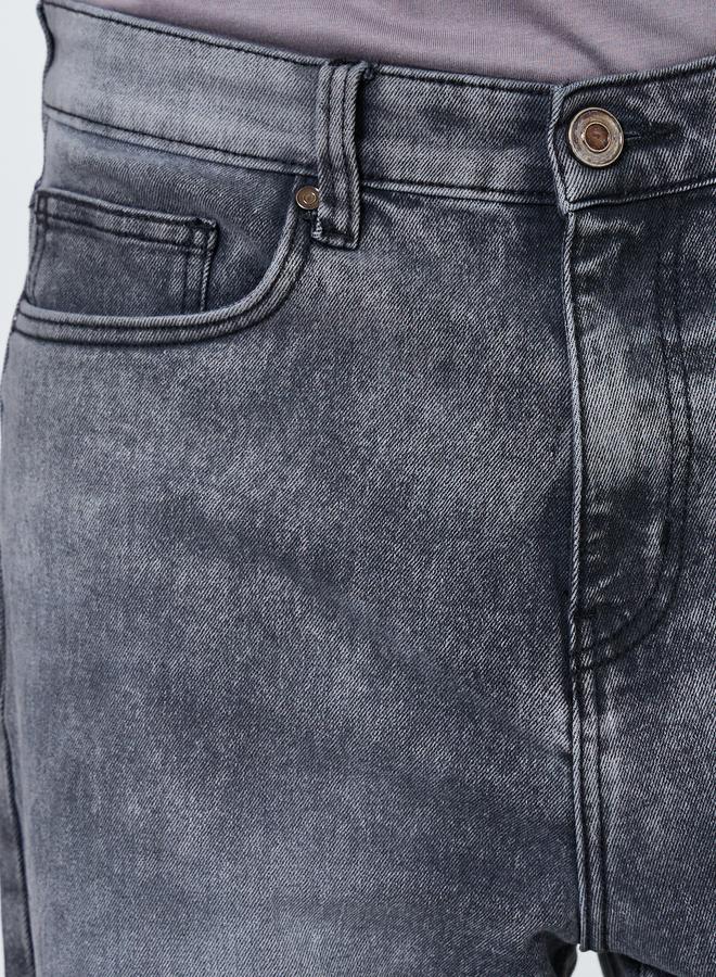 Styli Men Black Loose Fit Washed Jeans - Image 2